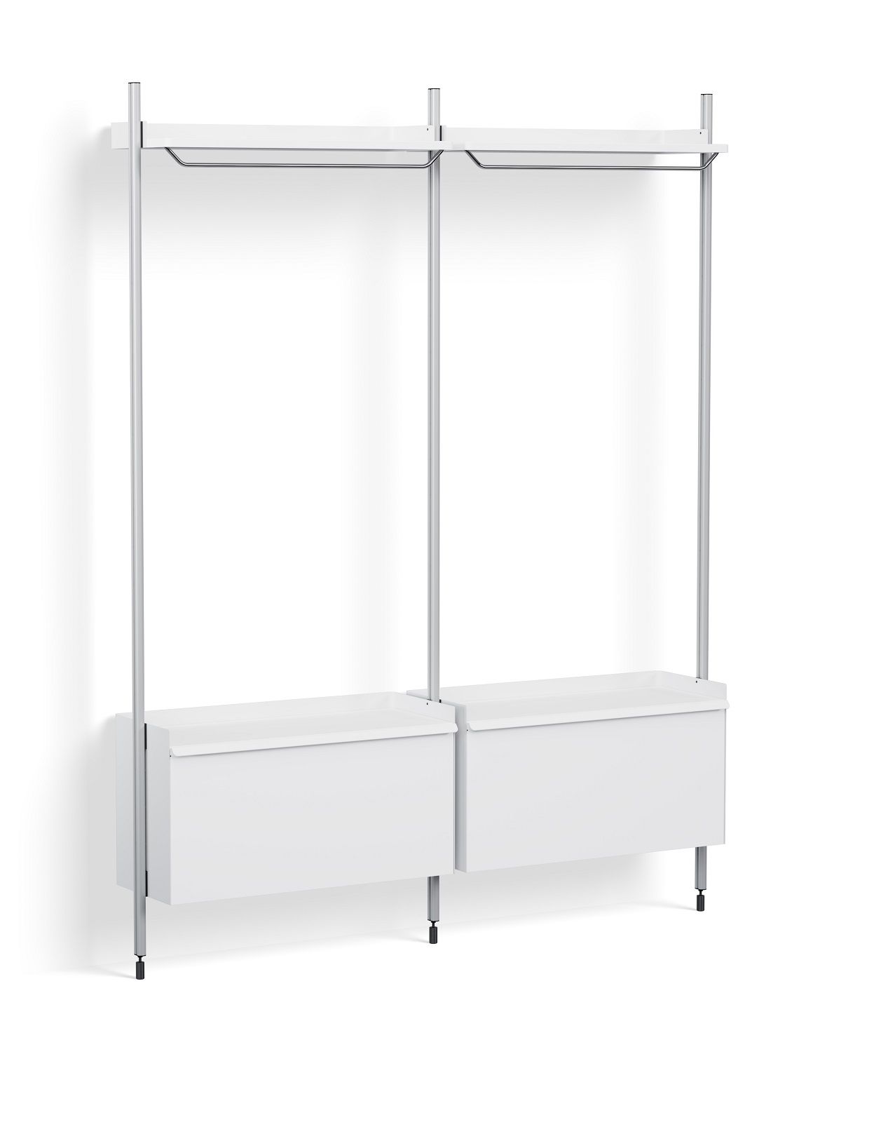 Pier System 1002 2 Column Regal / Garderobe Hay Weiß-Aluminium