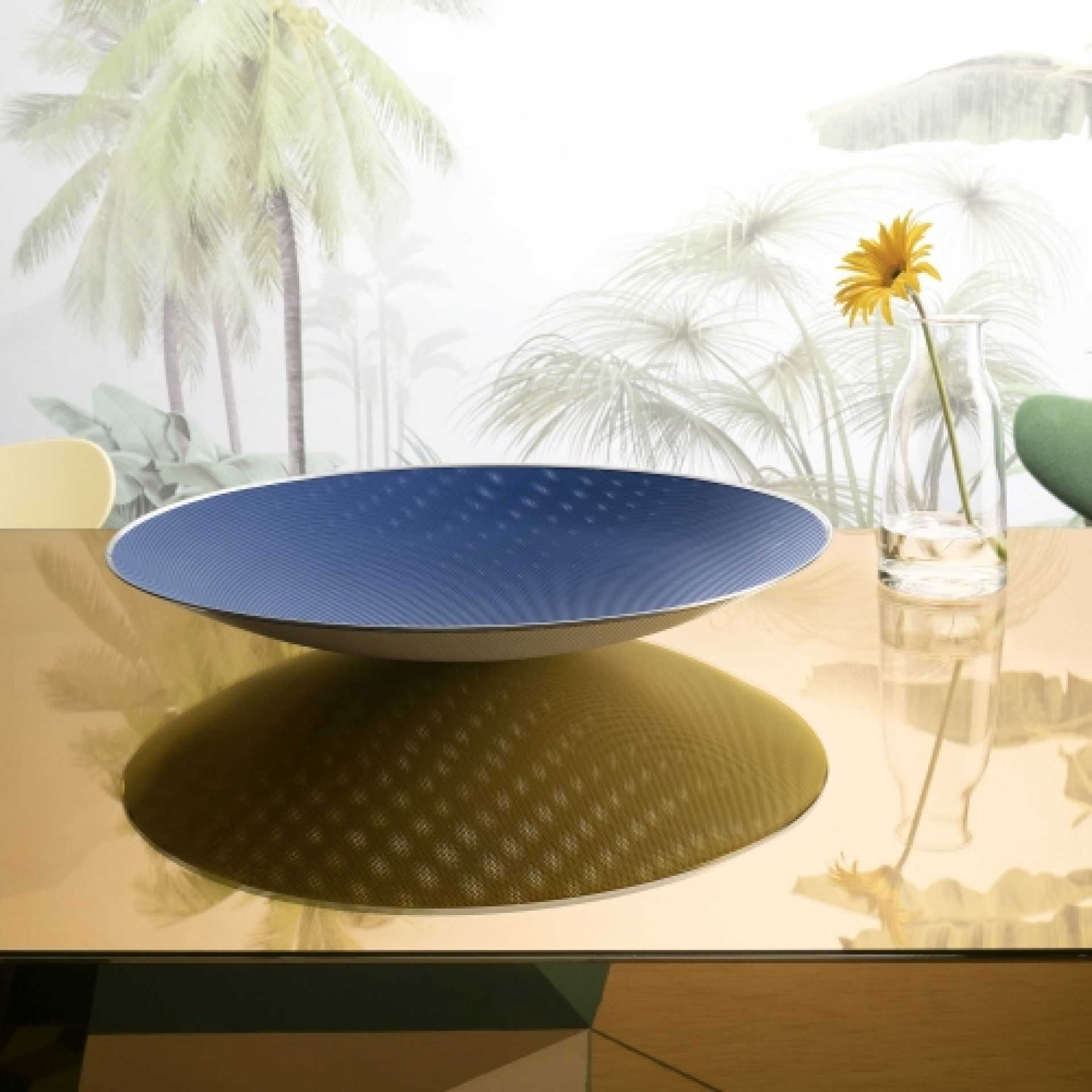 Cohncave Blau und Elfenbeinfarbig Schale SC01/49 Alessi EINZELSTÜCK