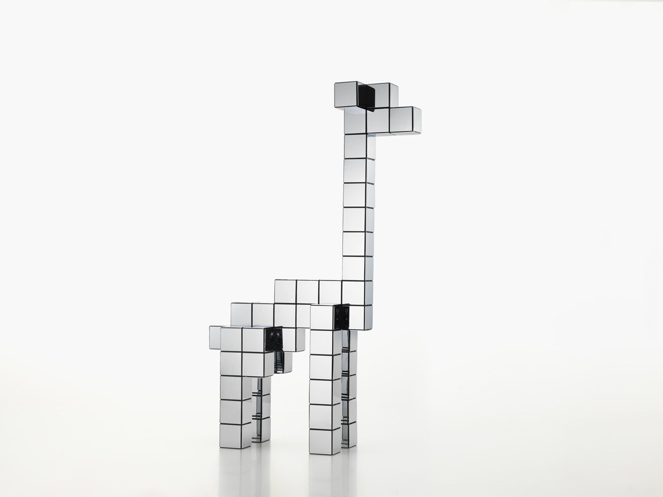Panton Cubes Giraffe Chrom Skulptur / Tierfigur Vitra