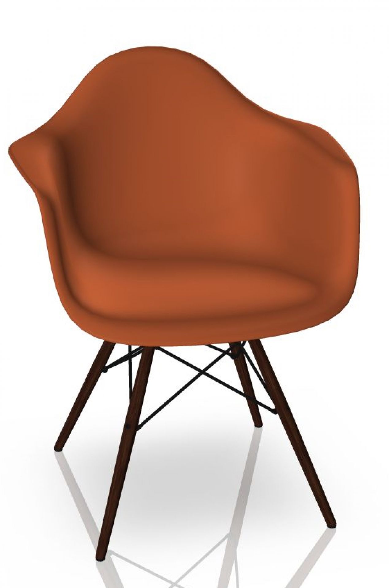Eames Plastic Arm Chair DAW Stuhl Vitra Ahorn dunkel - Rostorange
