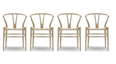 CH24 Wishbone Chair / Y-Chair Stuhl Eiche Weißöl 4-er Set Carl Hansen & Søn 