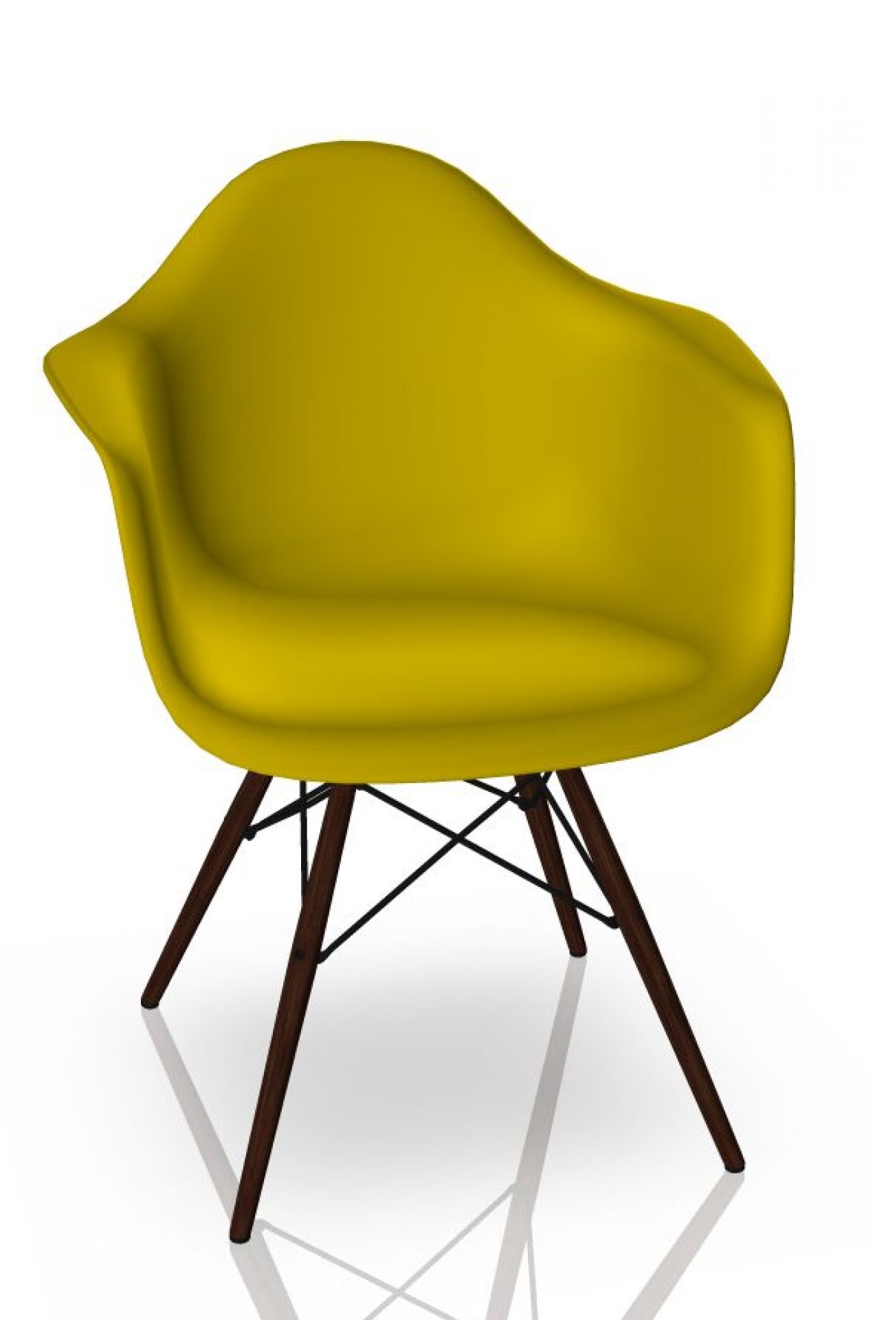 Eames Plastic Arm Chair DAW Stuhl Vitra Ahorn dunkel - Senf