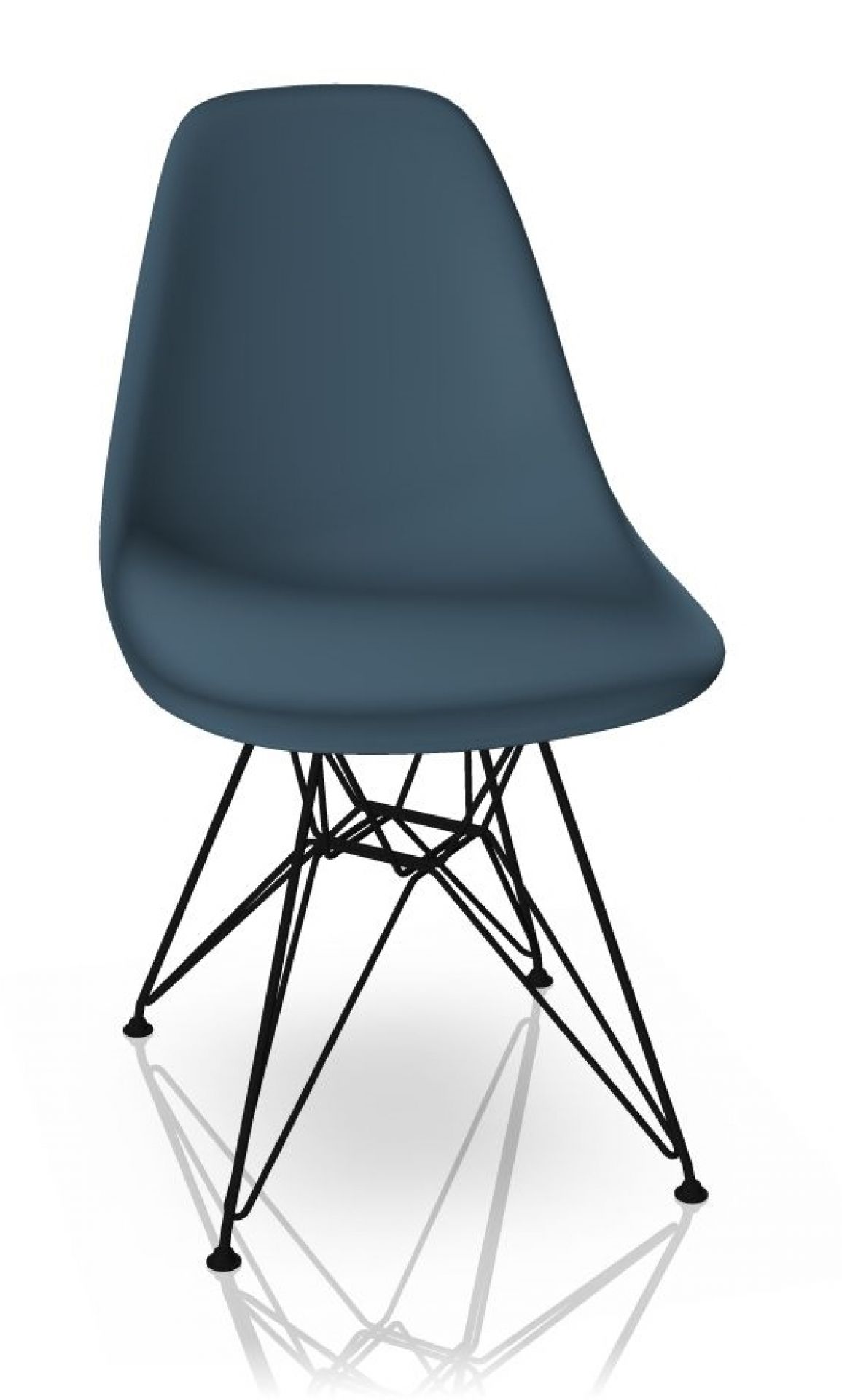 Eames Plastic Side Chair DSR Stuhl Vitra Schwarz-Meerblau