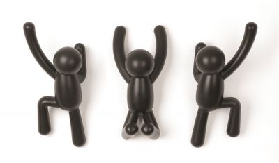 Buddy Hook Garderobe 3-er Set Umbra-schwarz EINZELSTÜCK