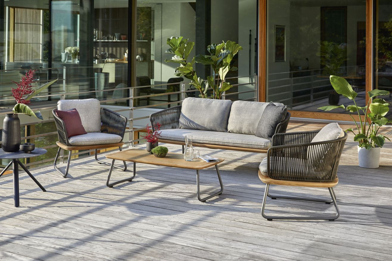 Denia Dining Sessel Outdoor mit Sitz- und Rückenpolster Zori Matcha Weishäupl 