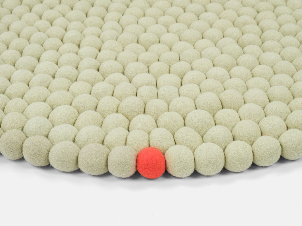 Big One Rund Filzteppich Ø 200 cm myfelt Grünbeige