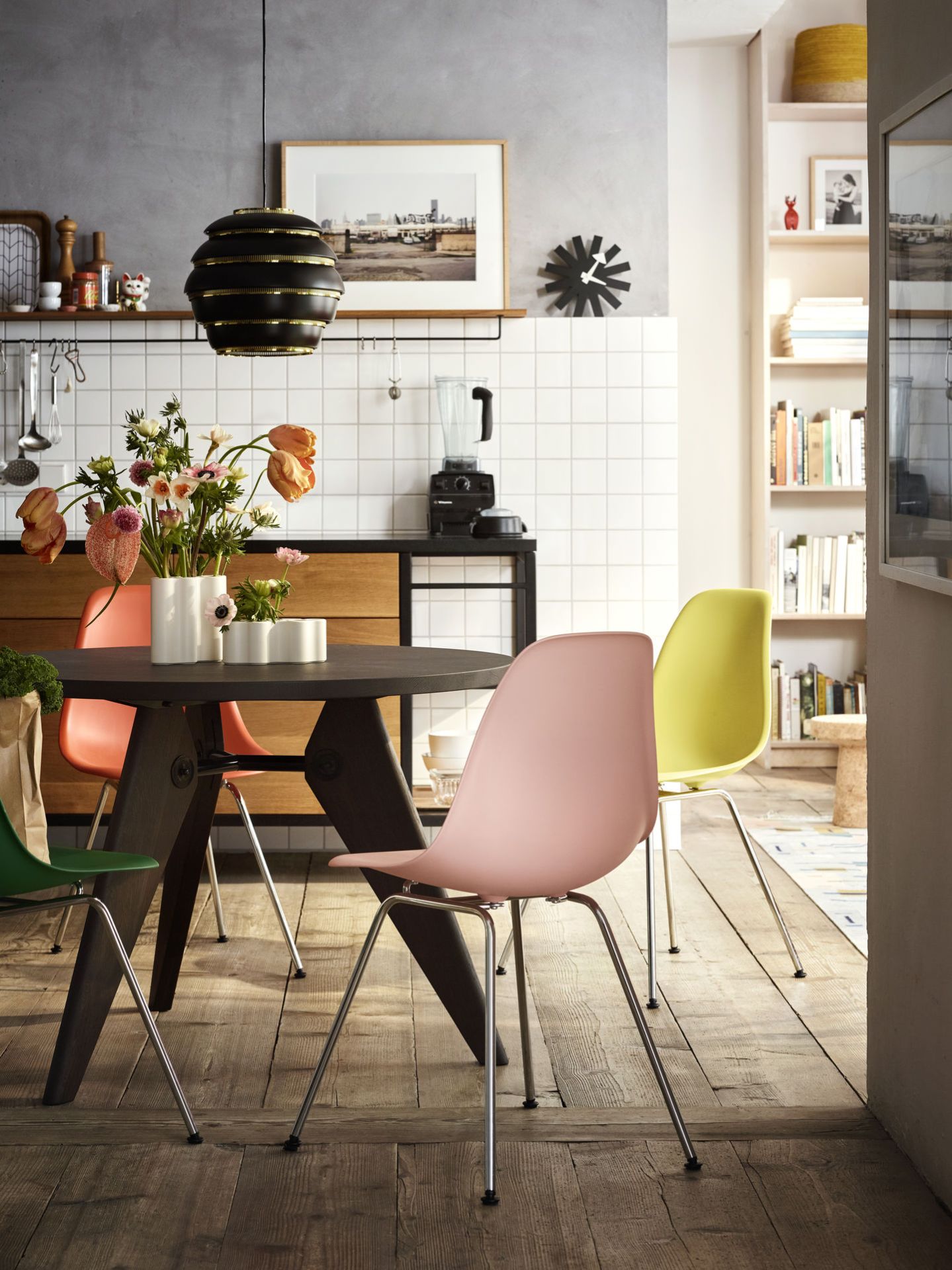 Eames Fiberglass Chair DSX Stuhl mit Sitzpolster Vitra