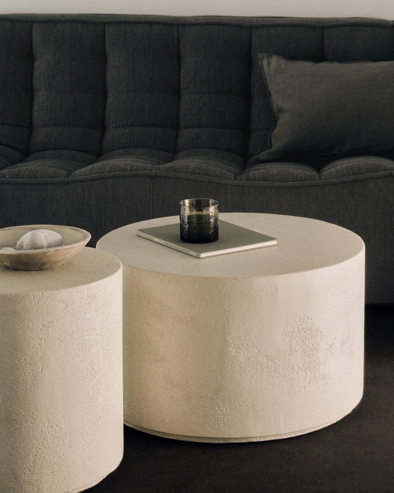 Elements Couchtisch Microcement Off White Rund Ethnicraft