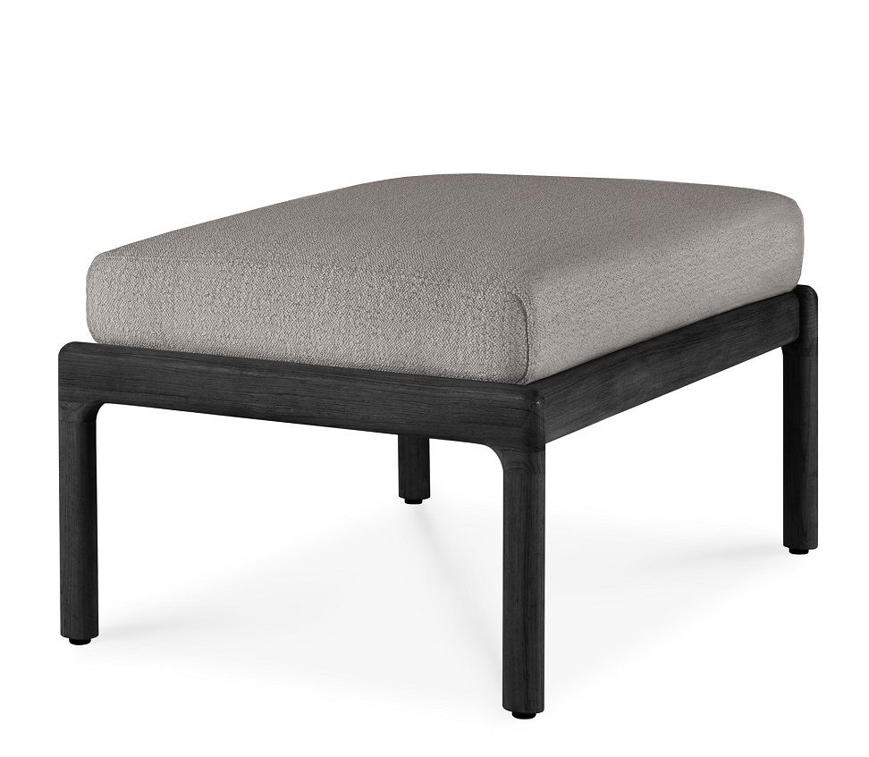 Jack Outdoor Polsterhocker Teak Schwarz Ethnicraft Mokka