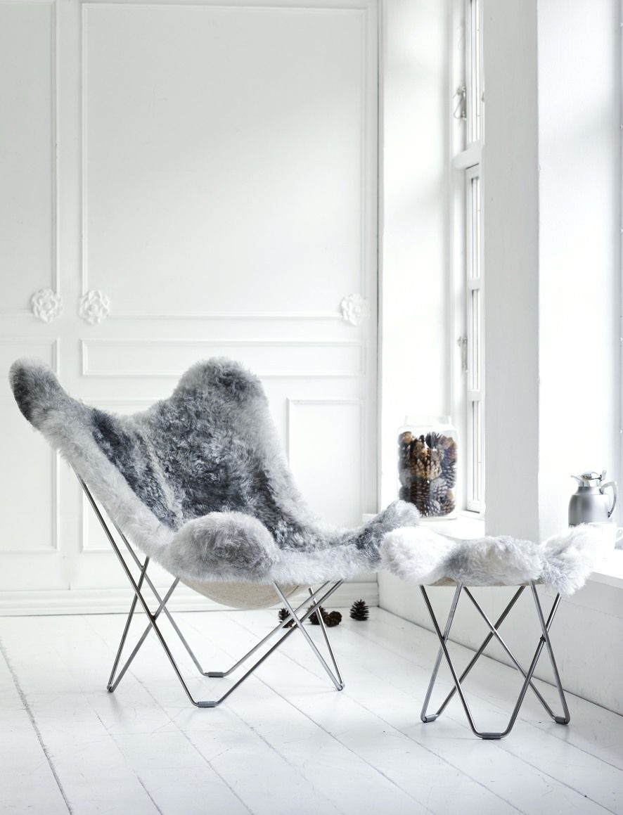 Iceland Flying Goose Schaffellhocker Cuero  