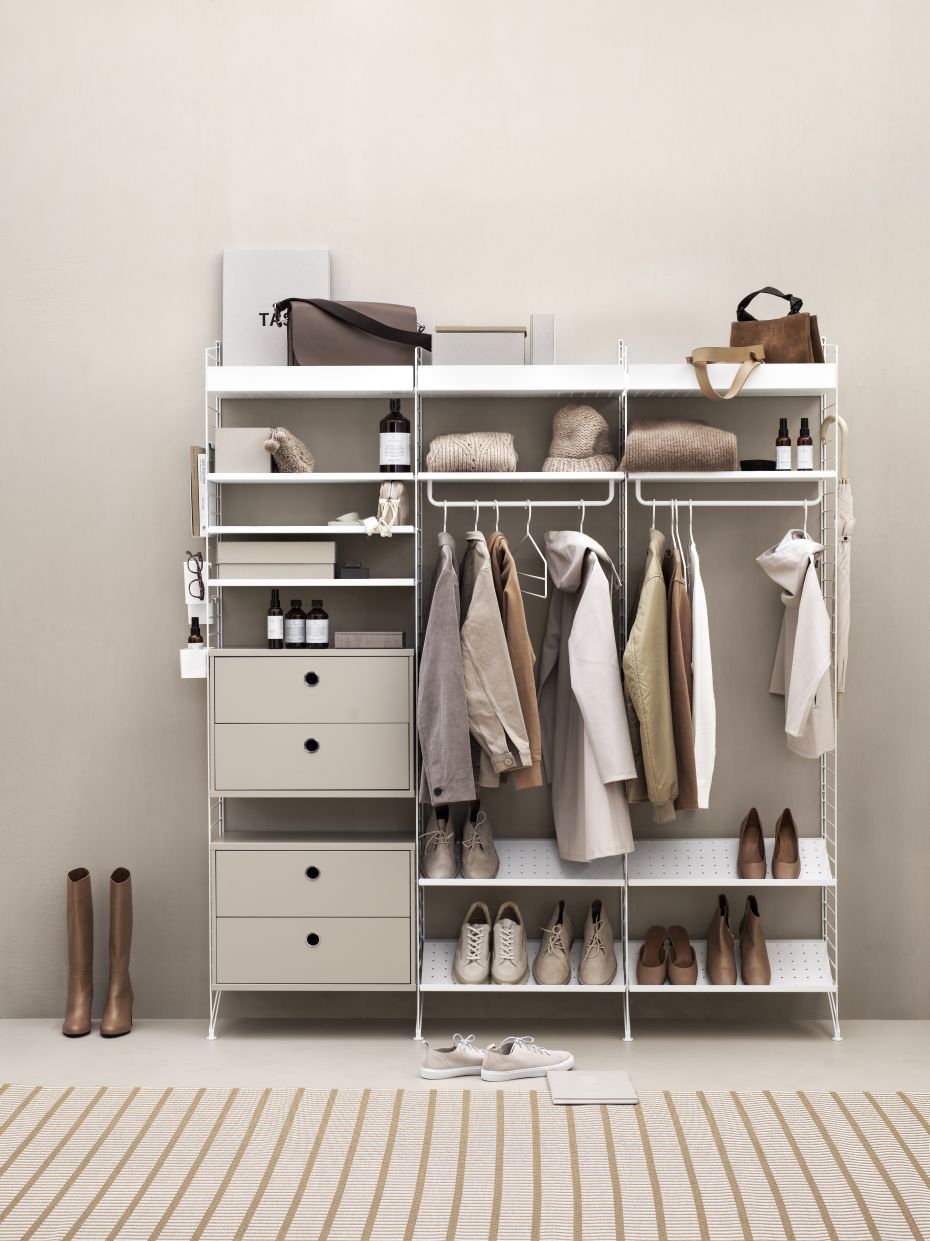 Einzelteil Regalboden aus Metall hohe Kante B 58 cm String Furniture    