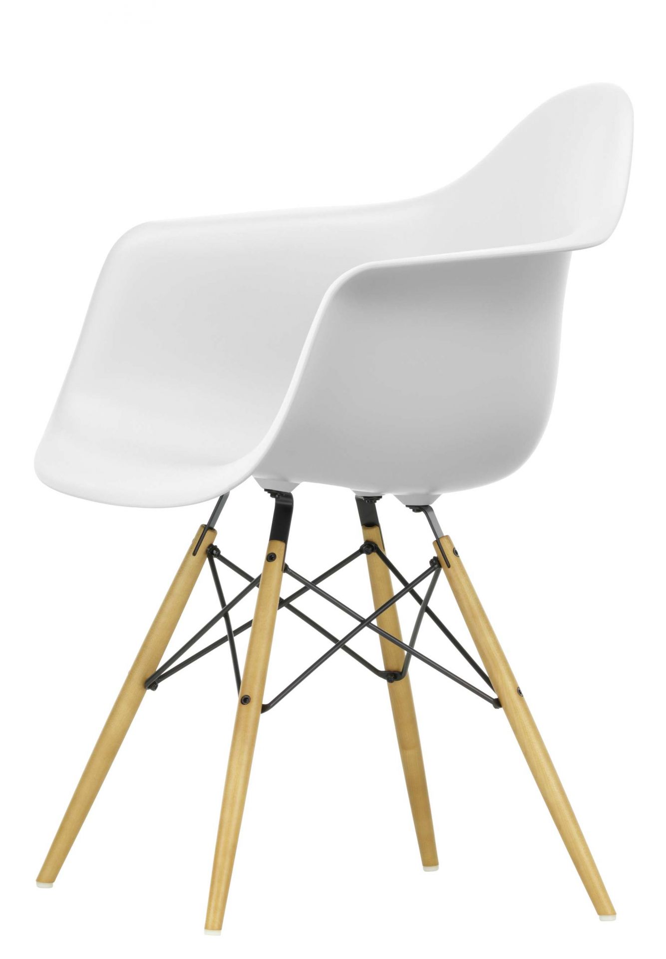 Eames Plastic Arm Chair DAW Stuhl Ahorn Gelblich / Cotton white Vitra EINZELSTÜCK