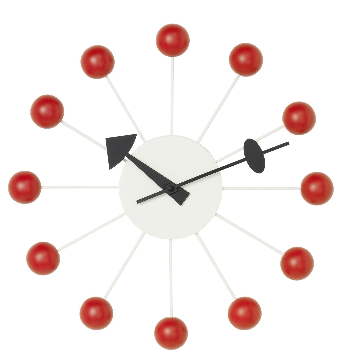 Ball Clock Wanduhr - rot Vitra