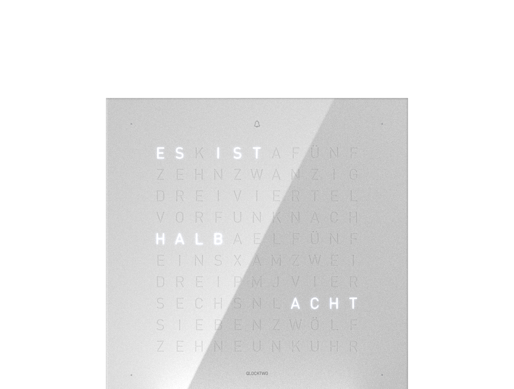 Frontcover für Earth 13.5 Tischuhr / Zeitobjekt Deutsch QLOCKTWO