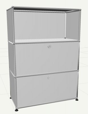 USM Haller Highboard mit einem offenen Fach und 2 Klapptüren
