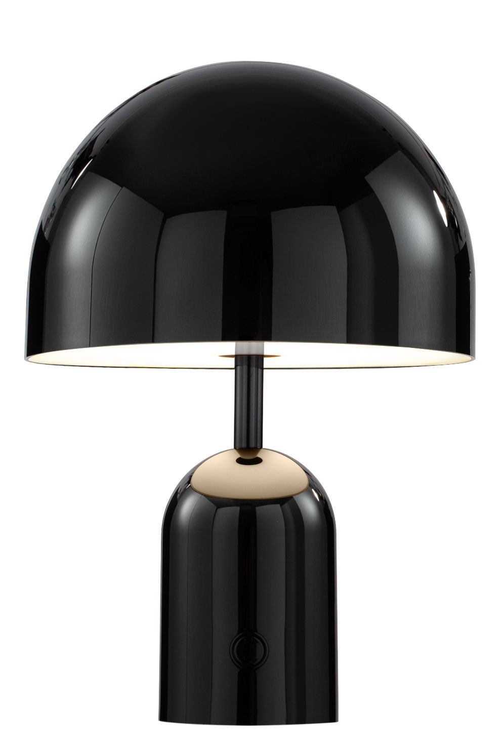 Schwarze Bell Tischleuchte von Tom Dixon: Tragbare LED Akkuleuchte für stilvolle Beleuchtung.