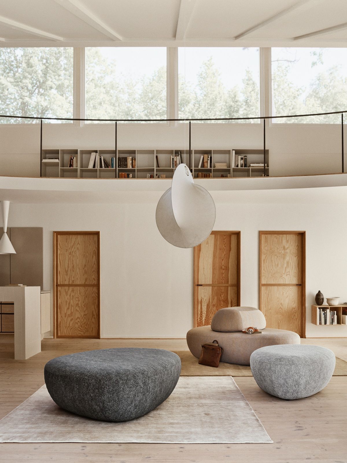 Sisters Pouf Hocker mit Rückenlehne Softline