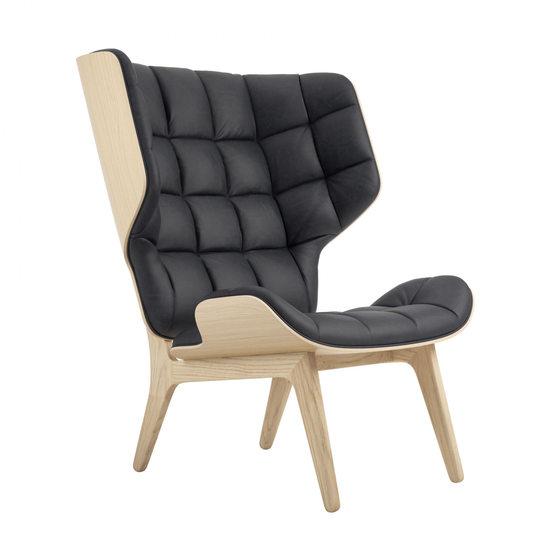 Mammoth Chair Sessel Lederbezug NORR11-Eiche natur Dunes Leder Anthracite