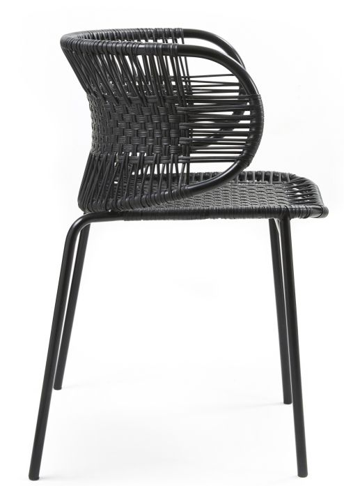 Cielo Stacking Armchair Stapelbarer Armlehnstuhl Outdoor ames Schwarz - Schwarz