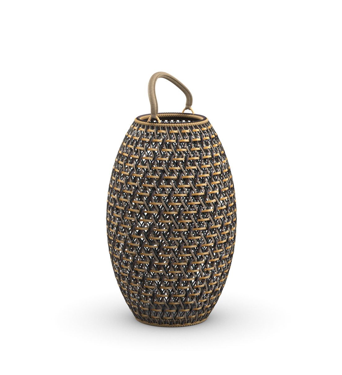 Dala Laterne: Geflochtene Outdoor-Laterne mit Griff, ideal für Garten und Terrasse.