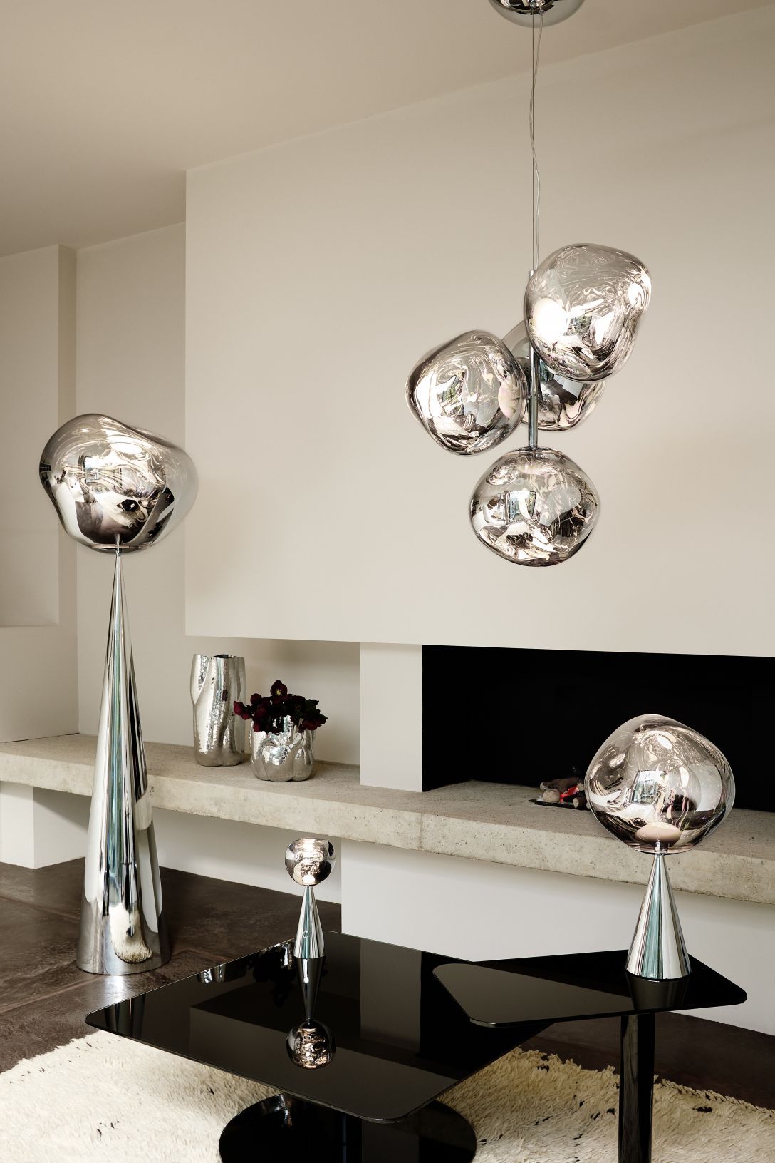 Melt Cone Fat Stehleuchte Silber - Opal Tom Dixon