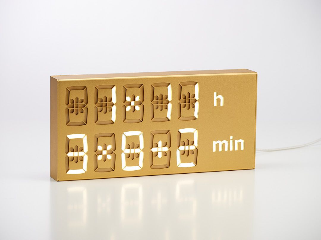 Digital clock LED Digitaluhr / Tischuhr / Wanduhr GOLD Albert Clock 