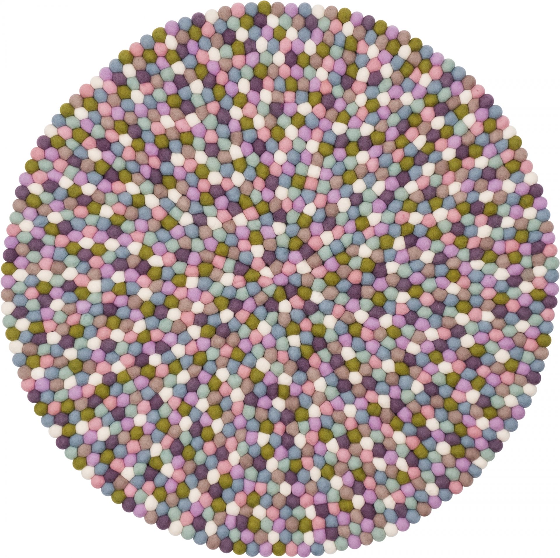 Filzkugel Teppich rund 120 cm Myfelt Greta