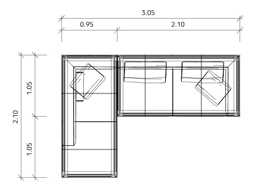 Jaan Living 3 Sitzer Sofa mit 2 Rückenkissen, 2 Komfortkissen & 2 Komfortrollen Kombi Q21 Walter Knoll Stoff Garbo Moonlight