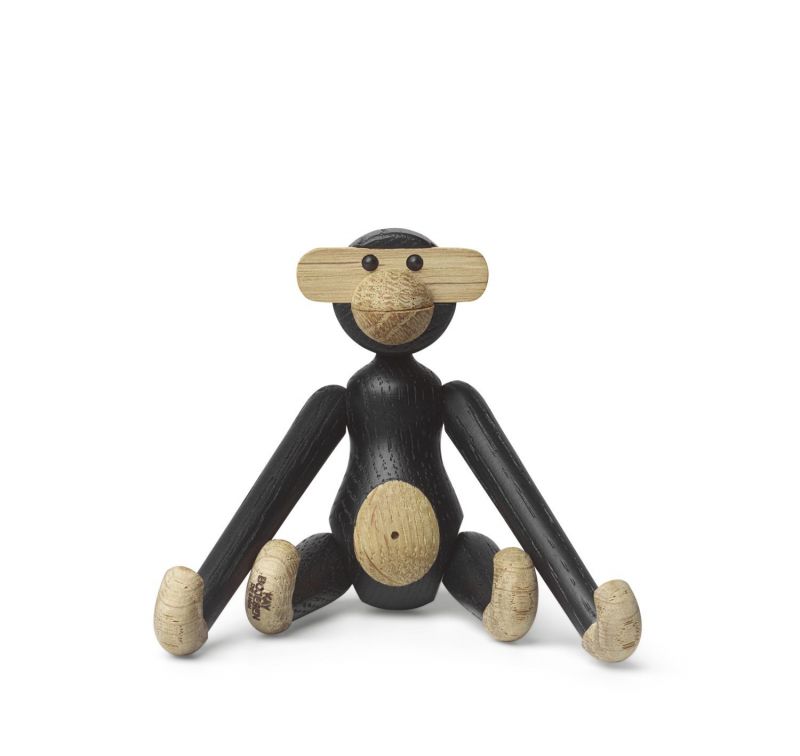 Affe mini Holzfigur Bunt Kay Bojesen Eiche dunkel