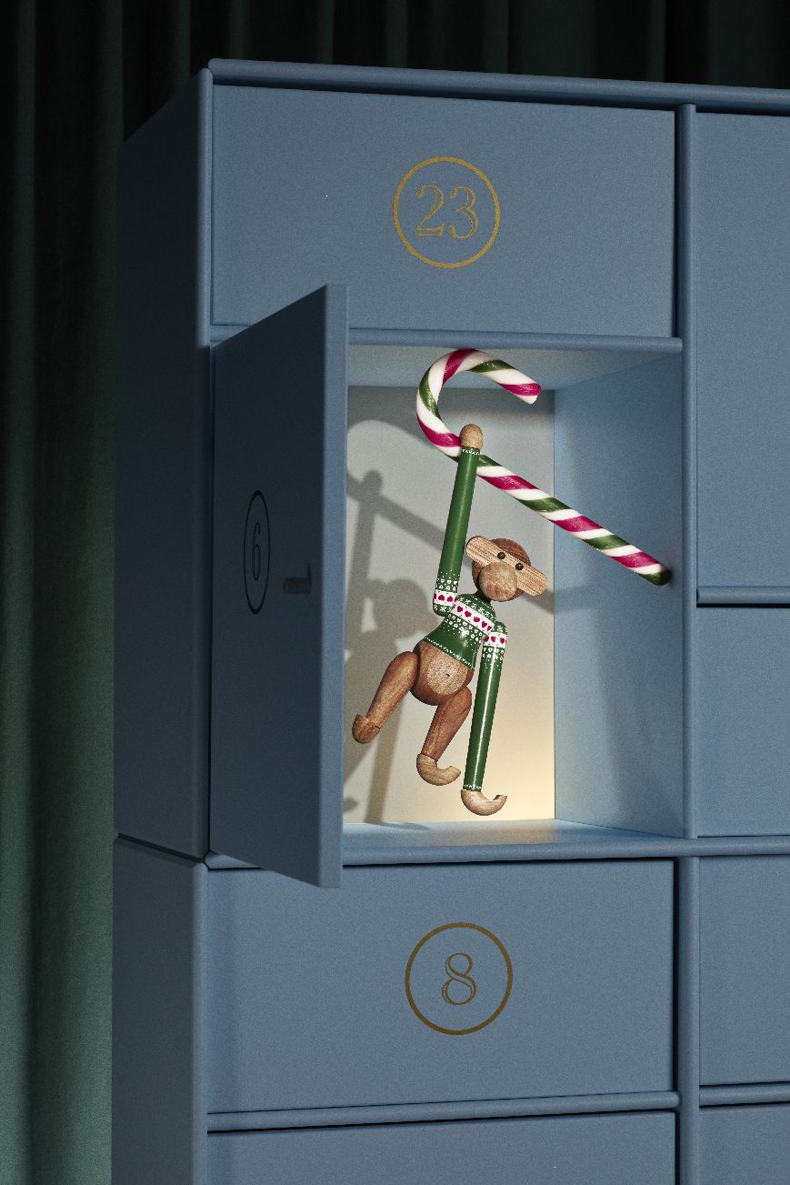 Christmas Jumper Affe Grün klein Holzfigur Kay Bojesen 