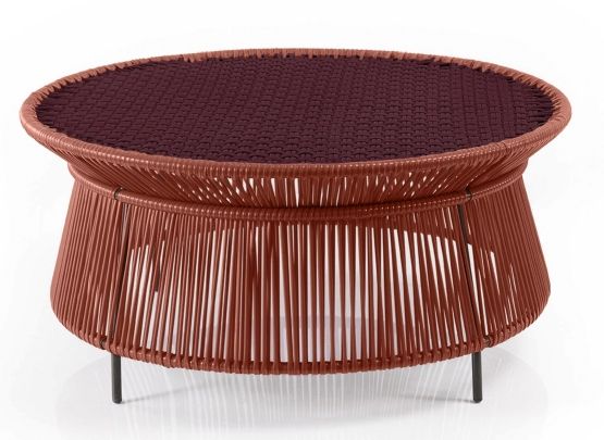 Caribe Chic Low Side Table Beistelltisch Outdoor Kupfer / Schwarzrot / Schwarz ames EINZELSTÜCK