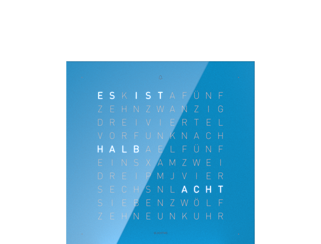 Frontcover für Earth 13.5 Tischuhr / Zeitobjekt Deutsch QLOCKTWO