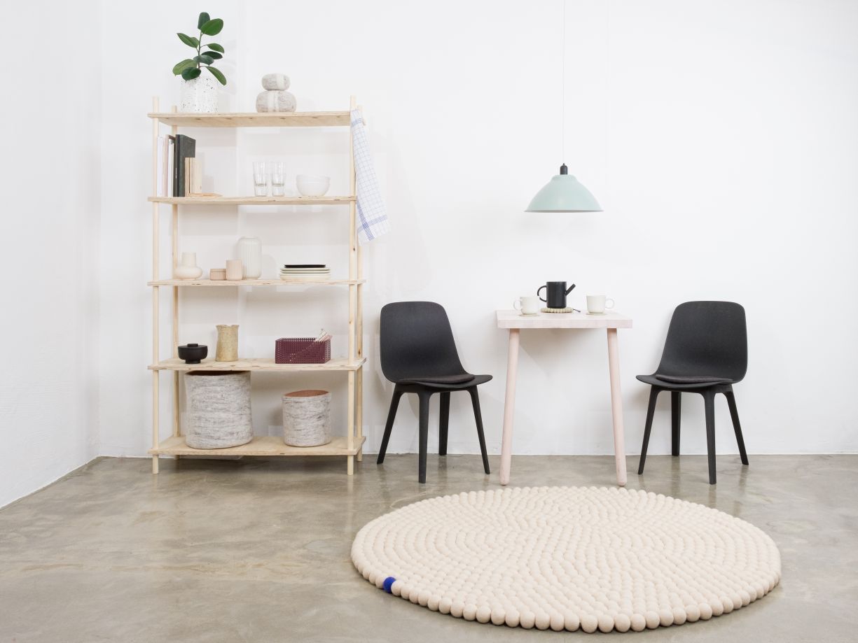 Big One Rund Filzteppich Ø 160 cm myfelt Beige