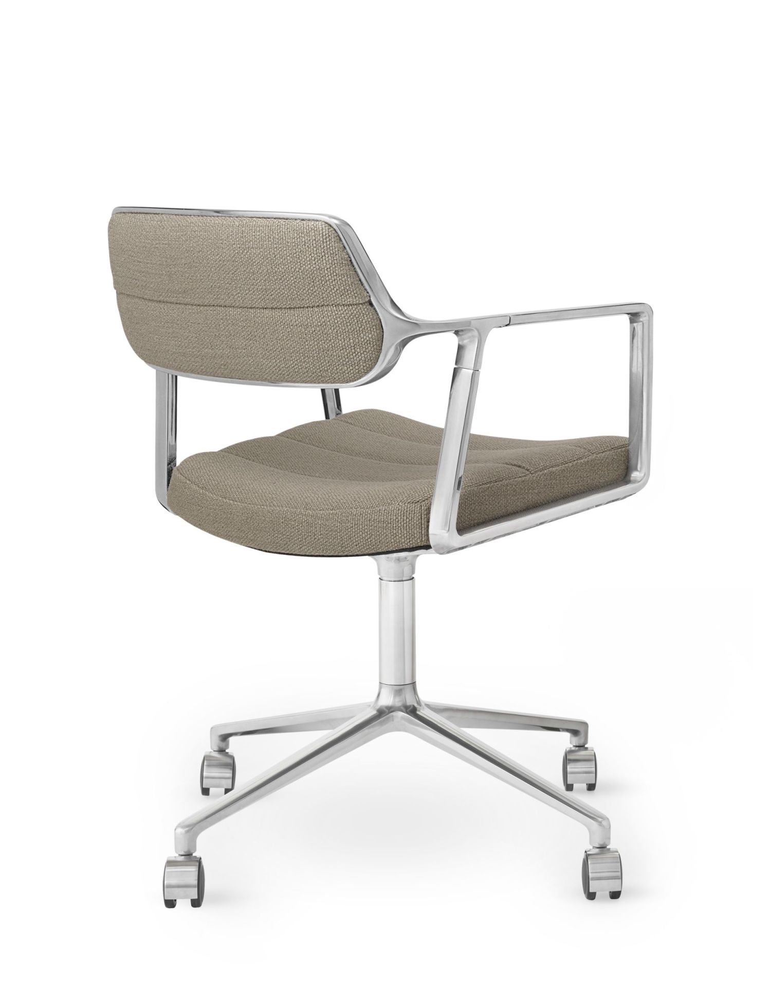 Vipp 453 / Vipp453 Drehstuhl Swivel Chair DARK SAND TEXTIL / POLIERTER ALURAHMEN MIT ROLLEN Vipp EINZELSTÜCK