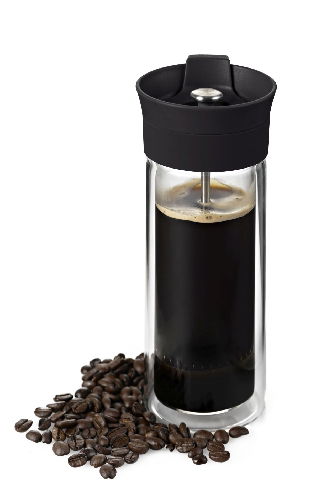Doppelwandiger French-Press Kaffeebecher Thermo-Glas AdHoc EINZELSTÜCK