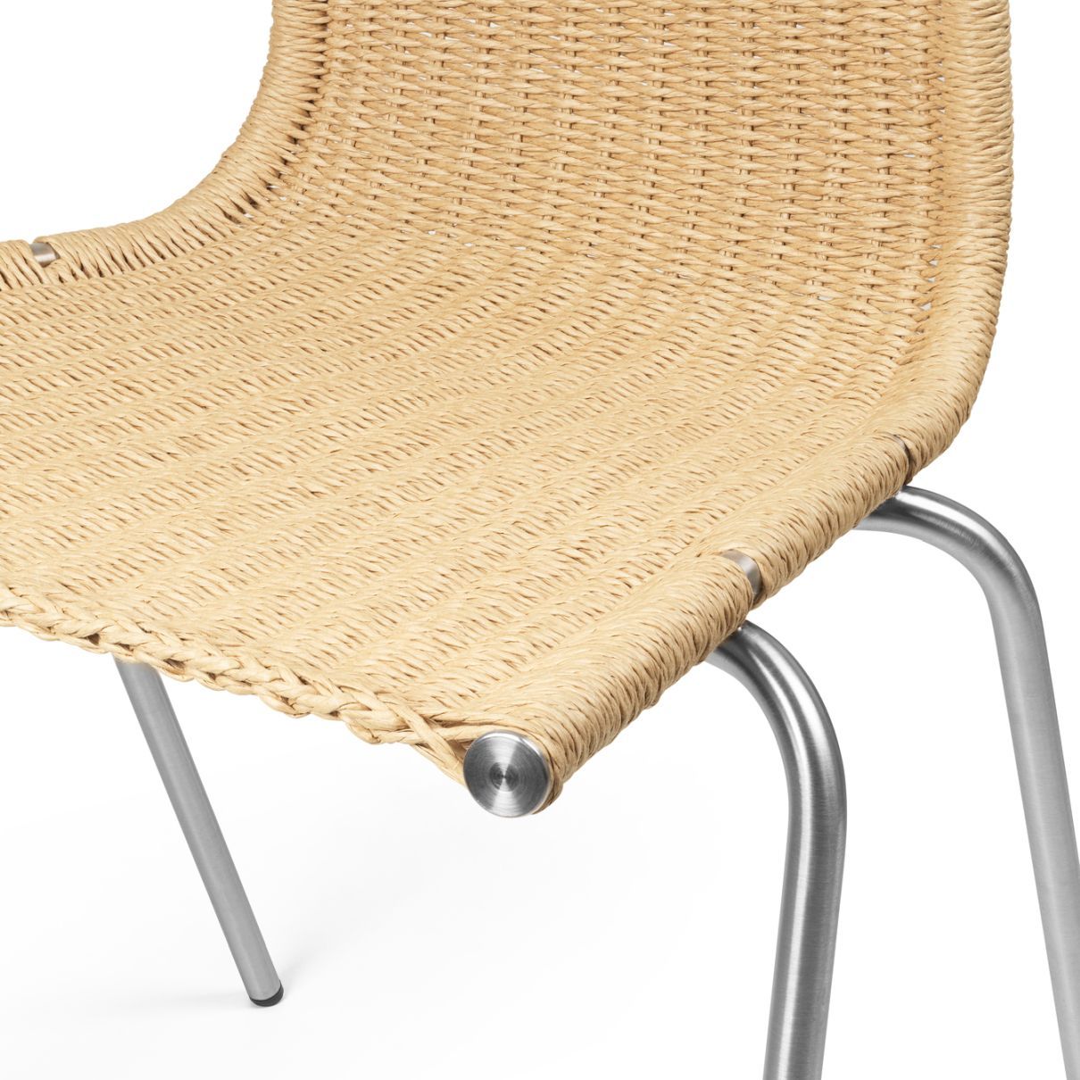 PK1 Stuhl Naturkordel Carl Hansen & Søn Edelstahl