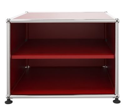 USM Haller Beistellmöbel mit Zwischentablar - rot USM Haller Beistellmöbel mit Zwischentablar - rot