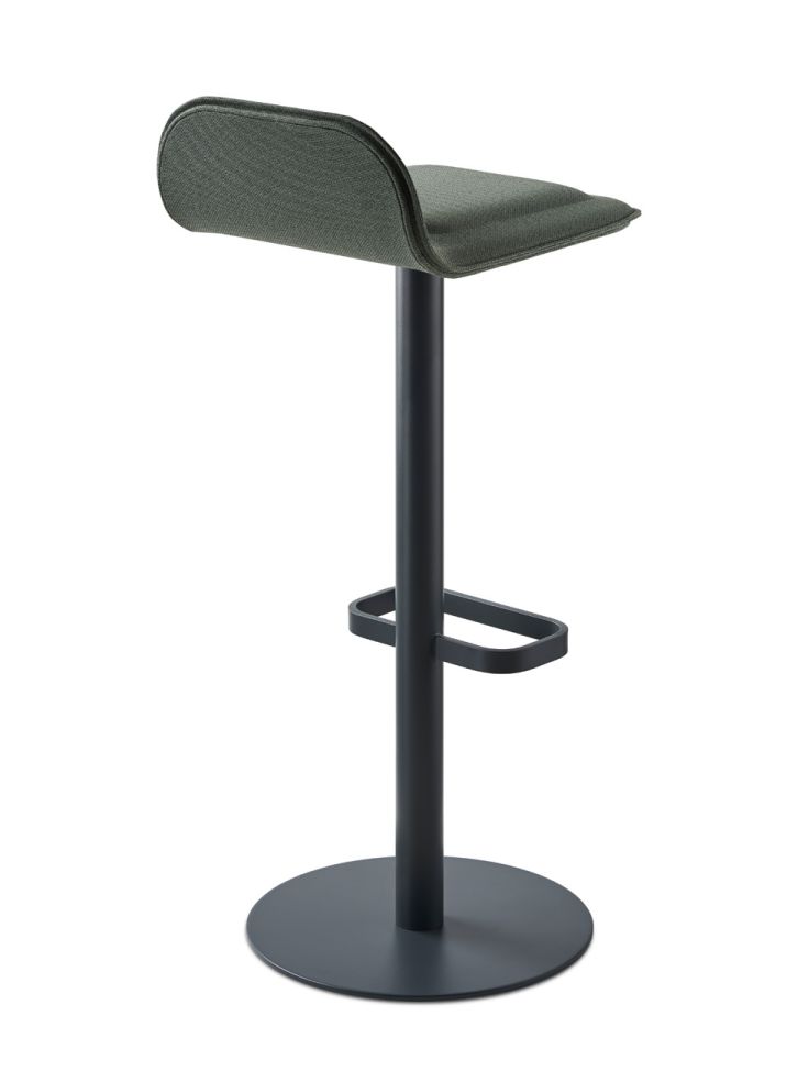 Dave Barhocker in Anthrazit mit weinrotem Sitzpolster von Moree, moderner Barstuhl für Küche oder Bar.