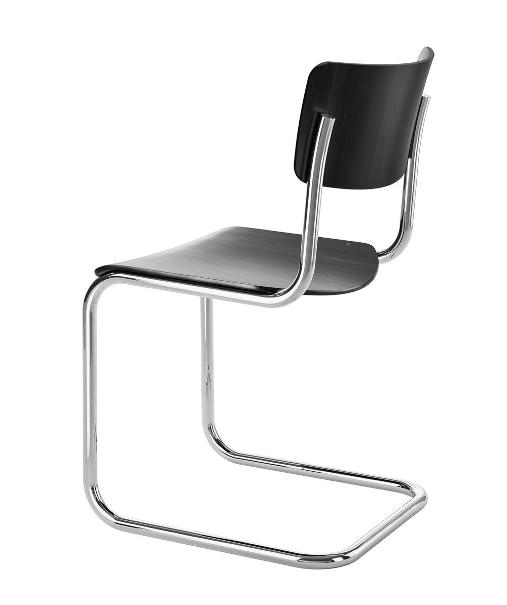 S 43 Stahlrohr Klassiker Freischwinger CHROM/SCHWARZ Thonet VORZUGSKOMBINATION