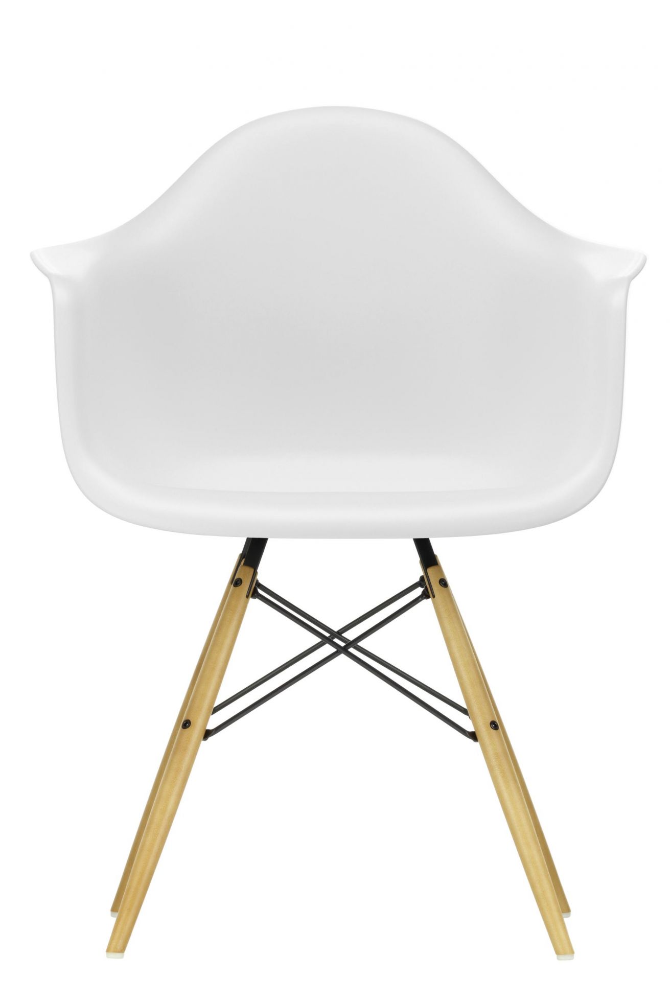 Eames Plastic Arm Chair DAW Stuhl Ahorn Gelblich / Cotton white Vitra EINZELSTÜCK