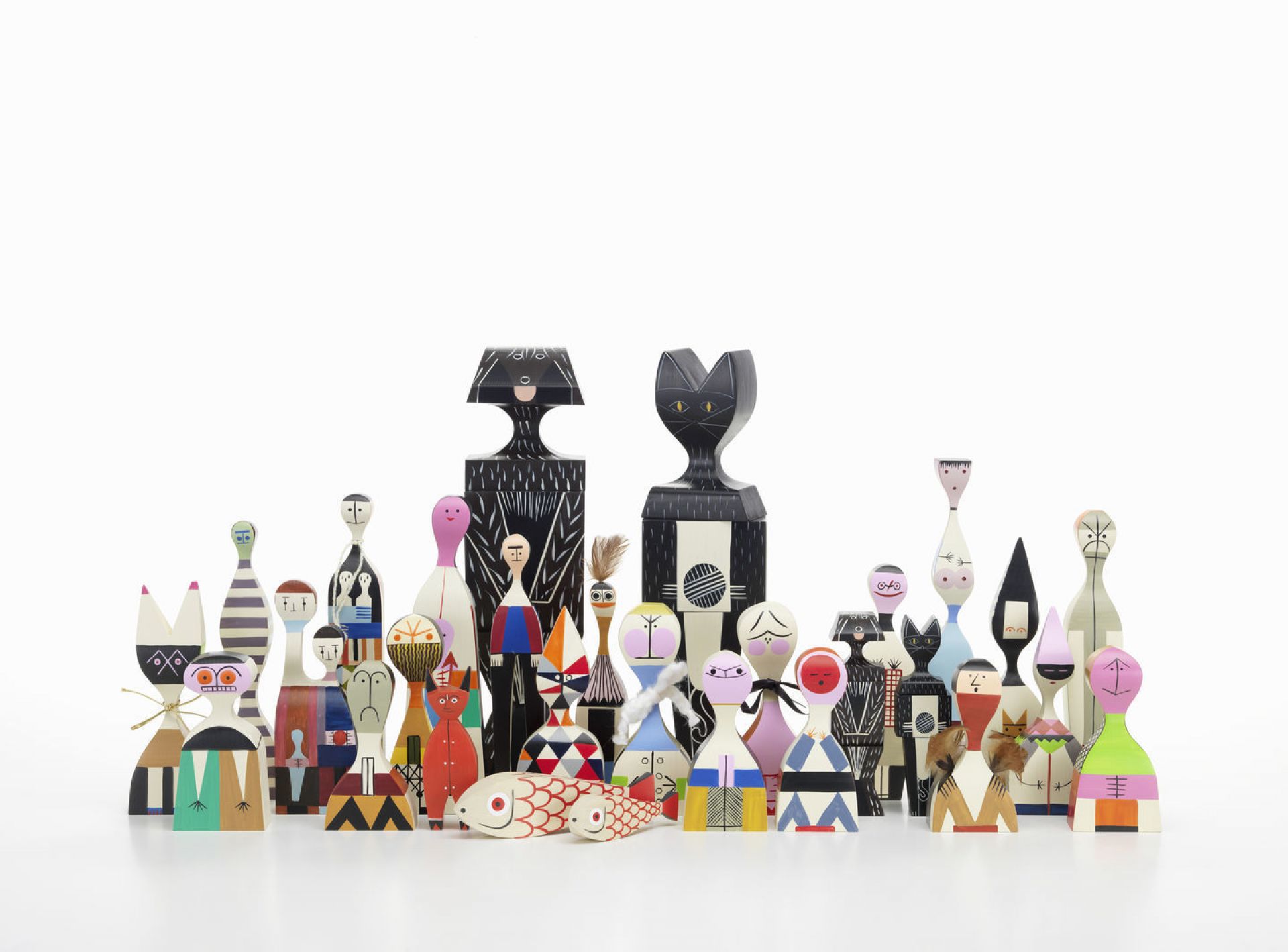 Wooden Dolls Katze / Hund Holzfigur Vitra