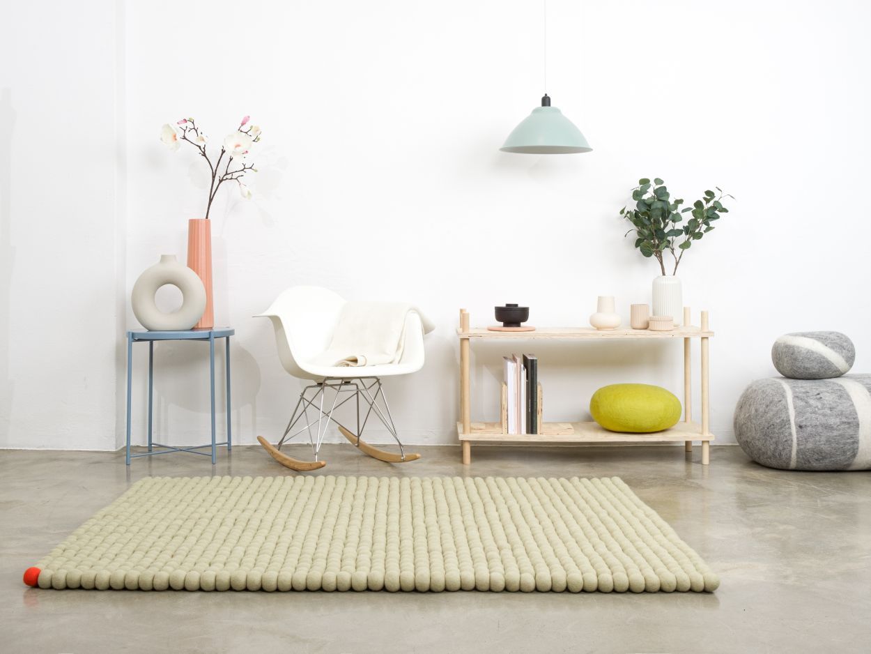 Big One Rechteckig Filzteppich 180 x 260 cm myfelt Grünbeige