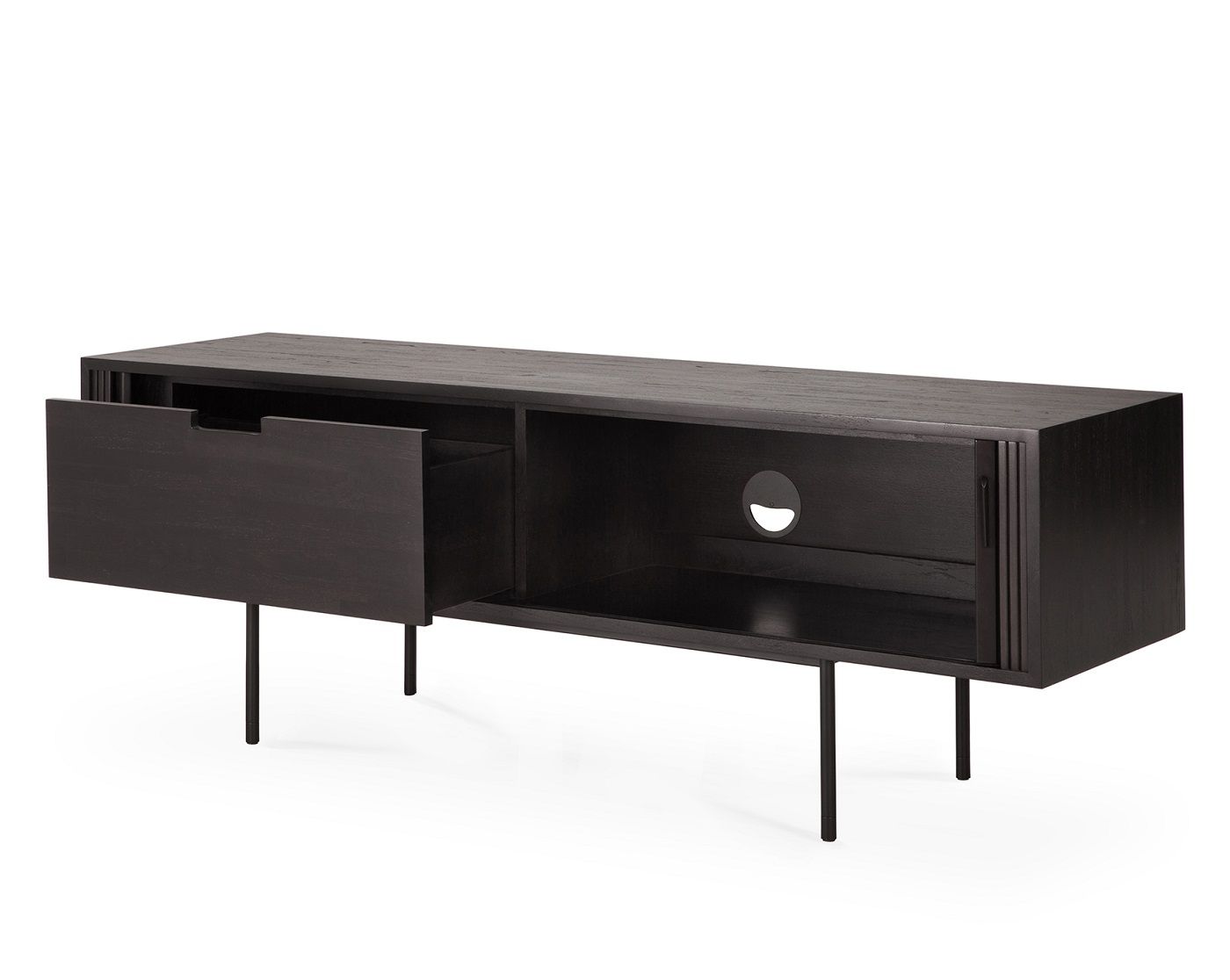 Roller Max TV Anrichte Teak schwarz 2 Türen Ethnicraft
