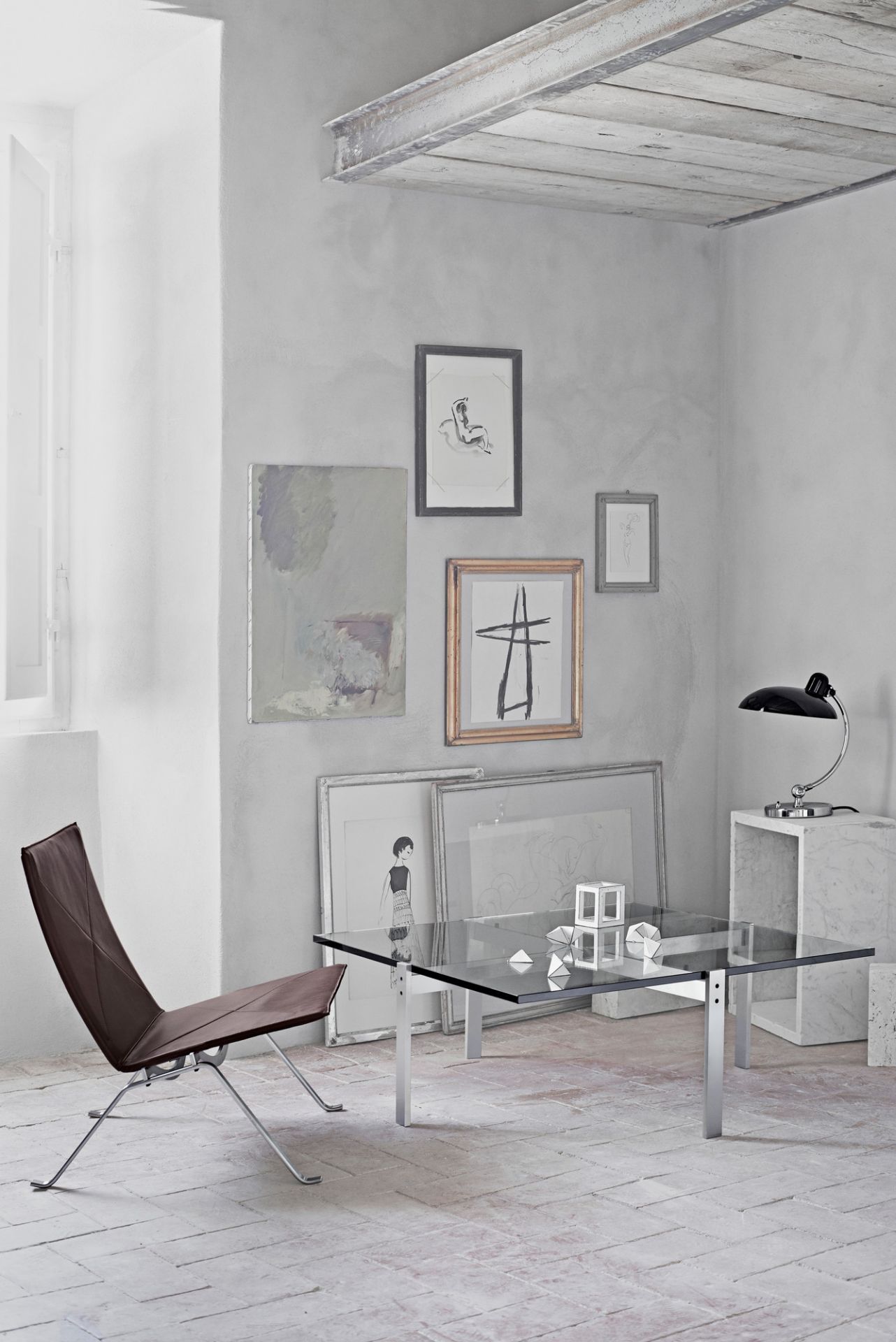 6631 T Luxus Tischleuchte KAISER idell Fritz Hansen schwarz hochglanz