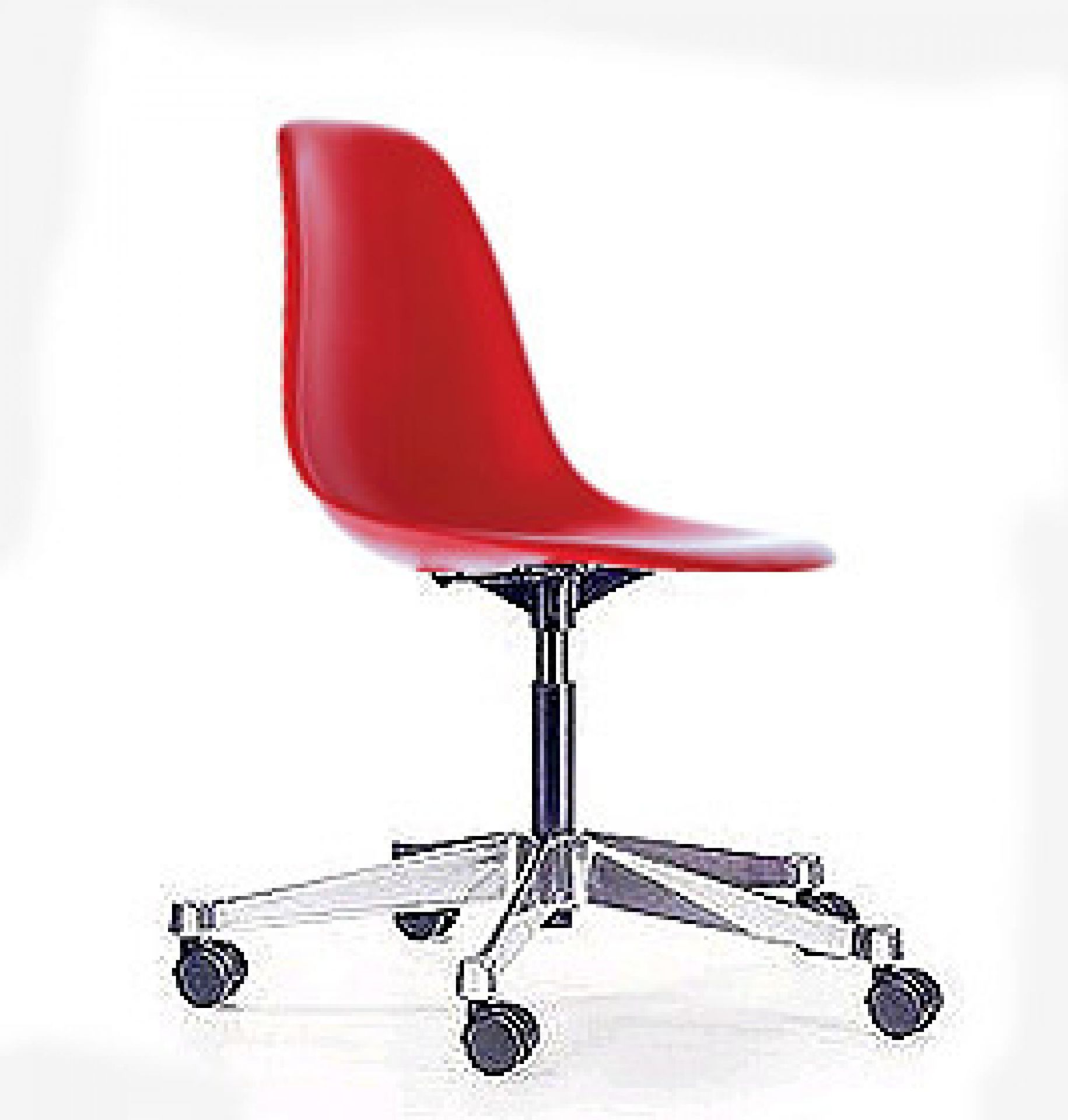 Eames Plastic Side Chair PSCC Drehstuhl Vitra