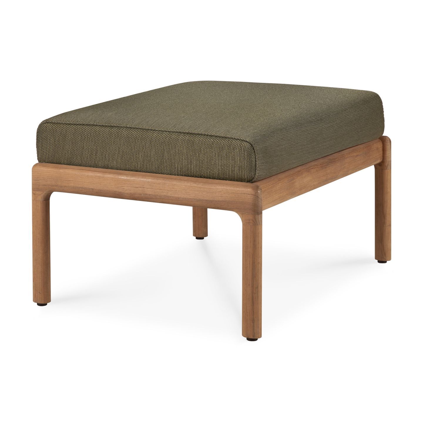Jack Outdoor Polsterhocker Teak grüner Stoff Ethnicraft