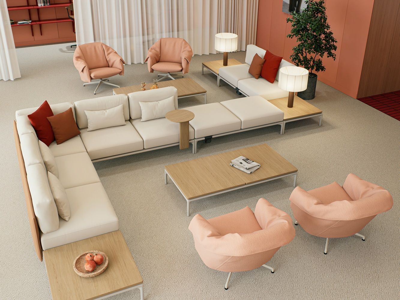 Bascule Lowback Sessel mit Ottoman Vitra