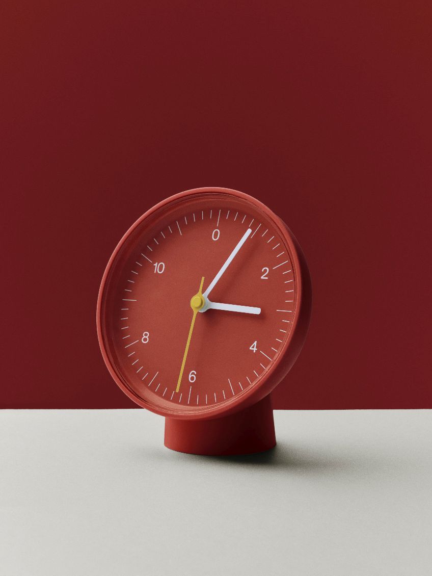 Table Clock Dual-function Tischuhr / Wanduhr Hay Rot