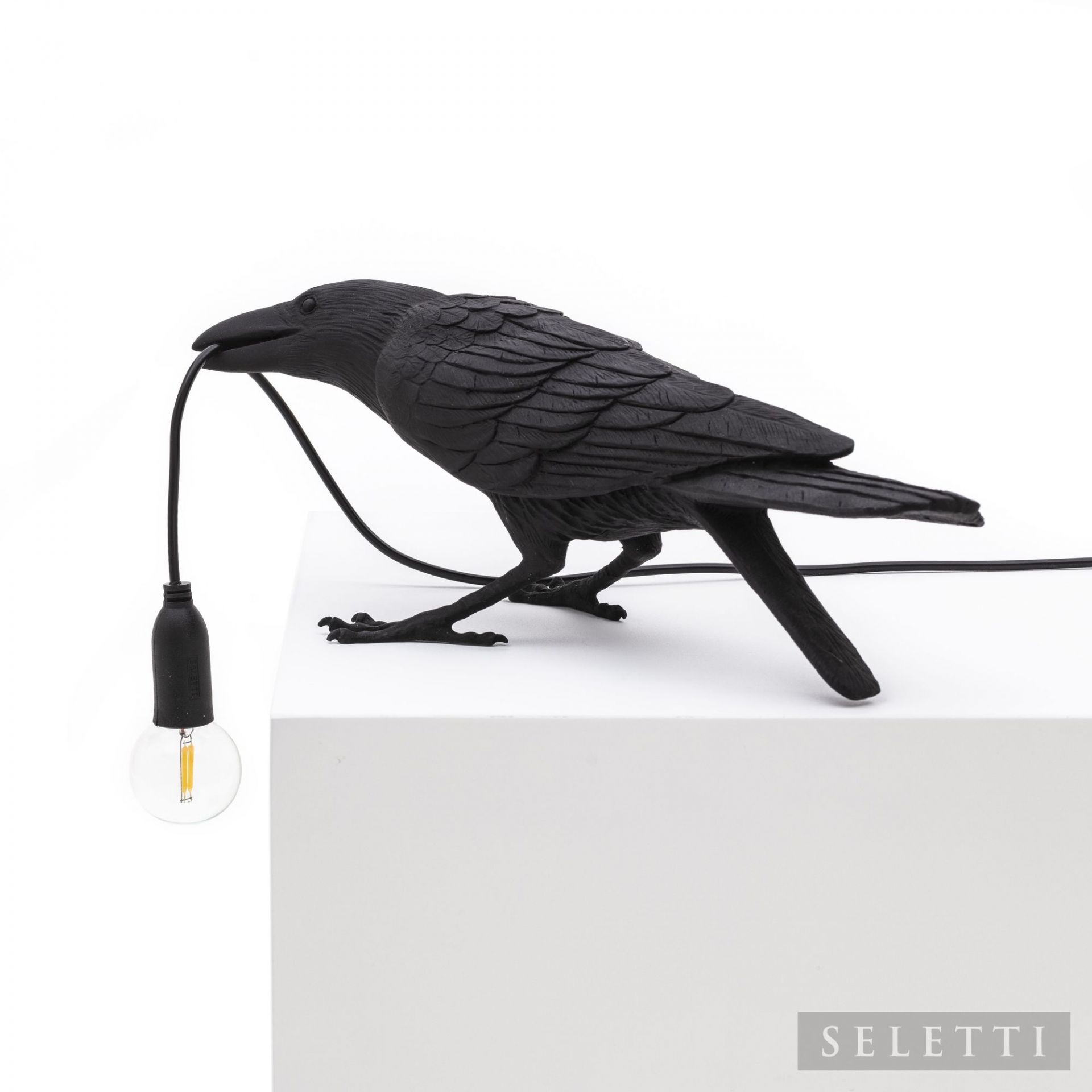 Bird Lamp Playing black Leuchte Seletti