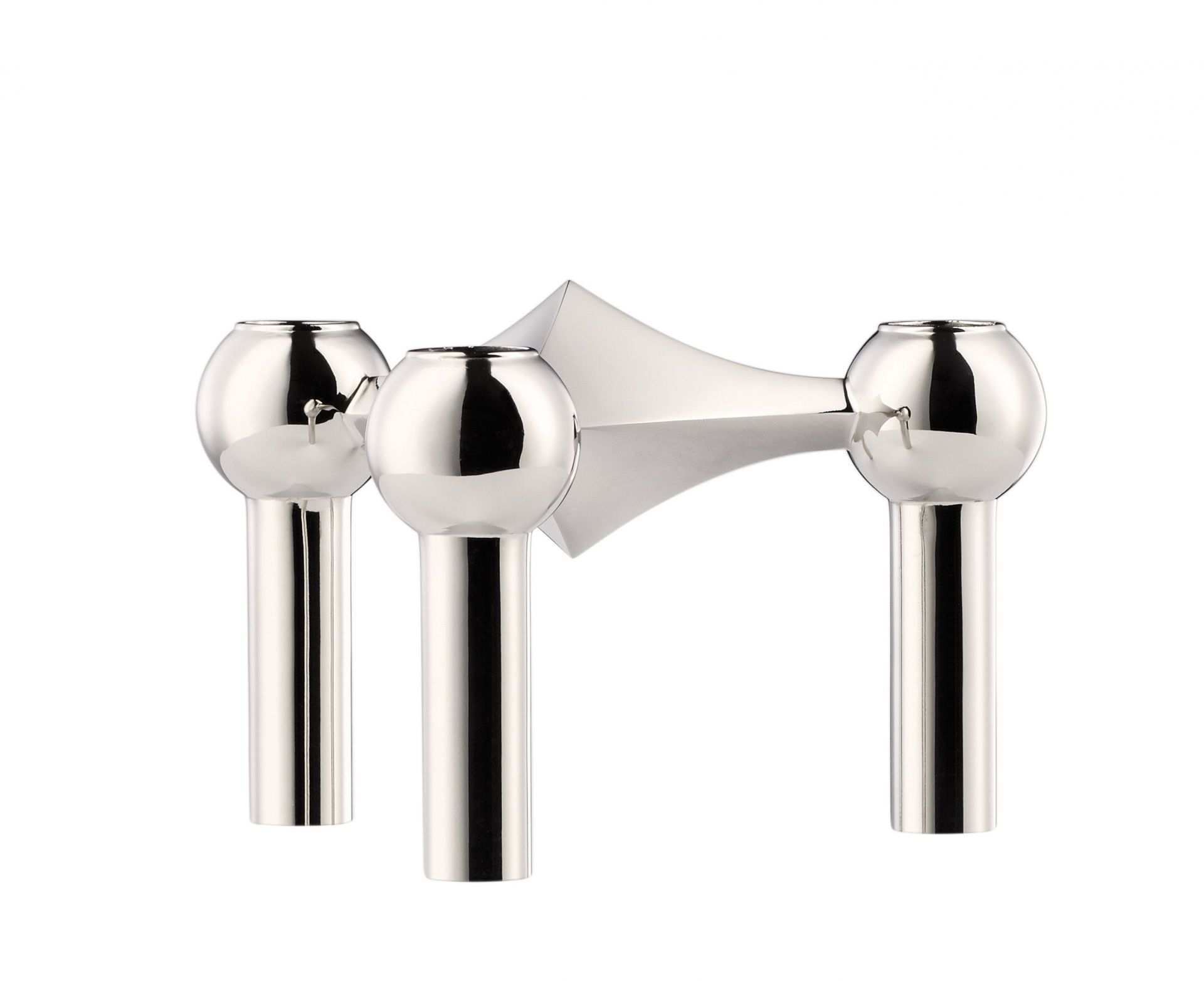 Kerzenständer 3er Set Chrom Stoff Nagel